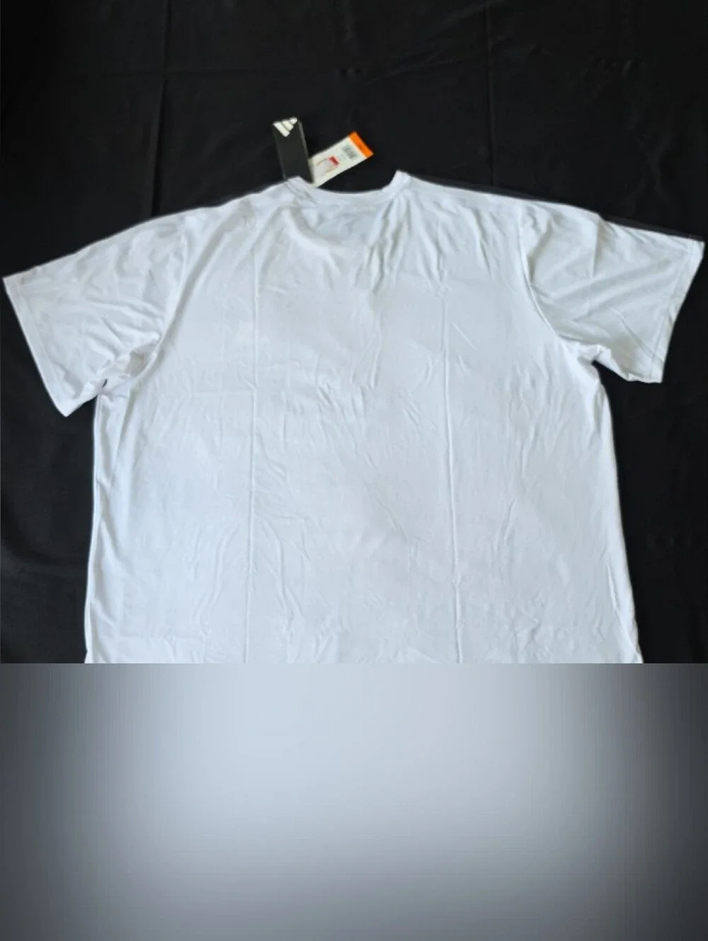adidas White Short-Sleeve Tee with Black Three-Stripes